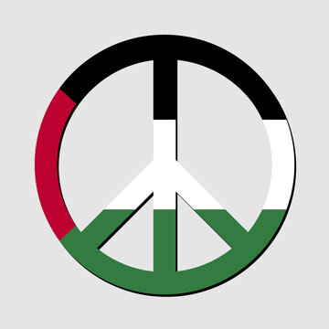 Palestine flag in peace symbol. No war. Peaceful concept. Vector illustration