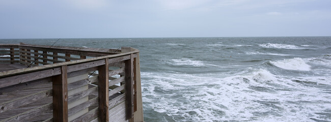 Heavy surf fueled by offshore storms pound the Outer Banks beaches
