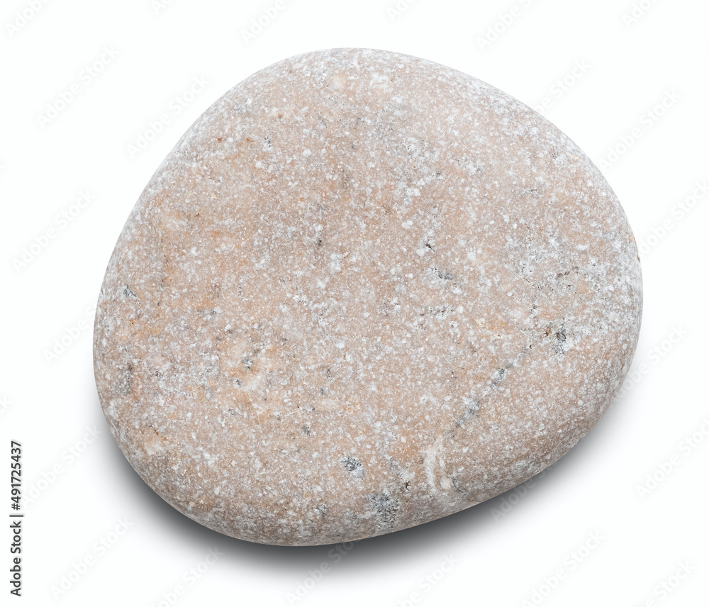Aufkleber pebble. smooth red sea stone isolated on white background with shadows, clipping path for isolation 