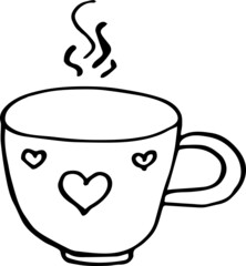 A cup of hot coffee illustration