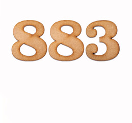 Number 883 - Piece of wood isolated on white background