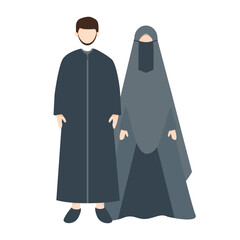 Muslim couple potrait illustration