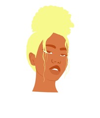 black woman with blonde hair