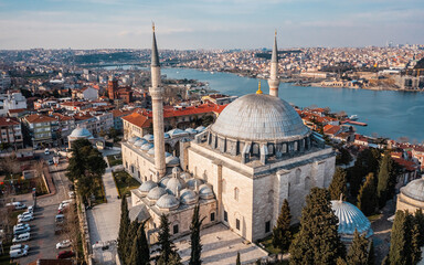 Aerial view of Yavuz Sultan Selim Mosque in Istanbul