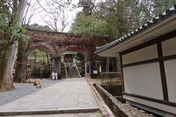 Suirokaku Aqueduct and the entrance to Nanzen-in Subordinate Temple in the precincts of Nanzen-ji...