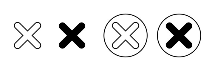 Obraz premium Close icons set. Delete sign and symbol. cross sign