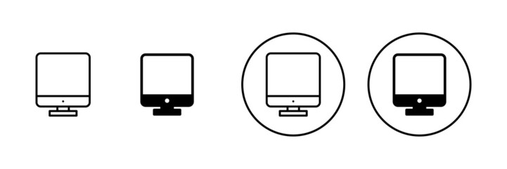 Computer icons set. computer monitor sign and symbol