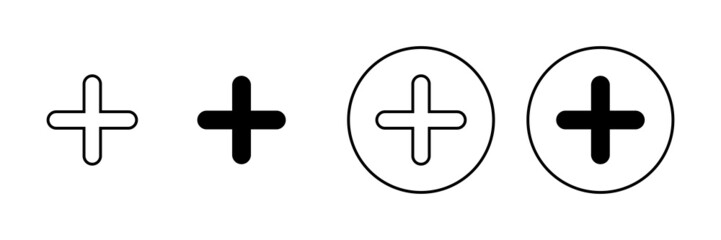Obraz premium Plus Icons set. Add plus sign and symbol
