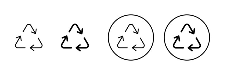 Recycle icons set. Recycling sign and symbol.