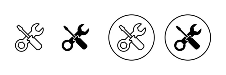 Repair tools icons set. tool sign and symbol. setting icon. Wrench and screwdriver. Service