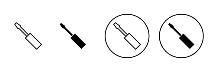 Screwdriver icons set.tools sign and symbol