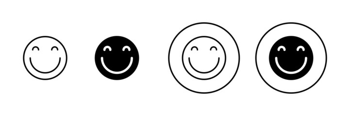 Smile icons set. smile emoticon icon. feedback sign and symbol
