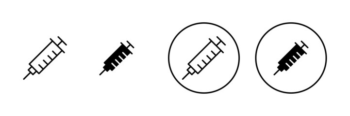 Syringe icons set. injection sign and symbol.vaccine icon