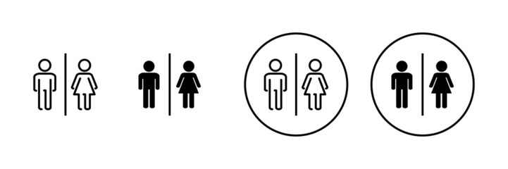 Toilet icons set. Girls and boys restrooms sign and symbol. bathroom sign. wc, lavatory