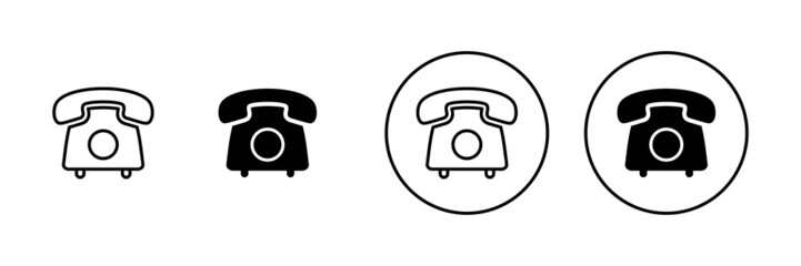 Telephone icons set. phone sign and symbol