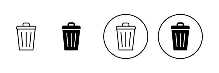 Trash icons set. trash can icon. delete sign and symbol.