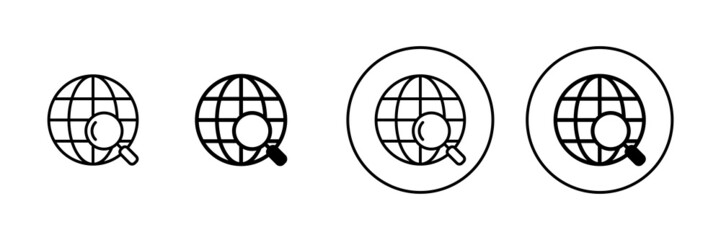Web icons set. go to web sign and symbol. web click icon. Global search icon