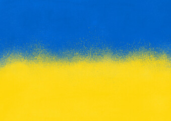 Flaga Ukrainy - tło ręcznie malowane, niebiesko-żółte. - obrazy, fototapety, plakaty