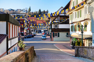 City view of Alpirsbach in Black Forest, Germany