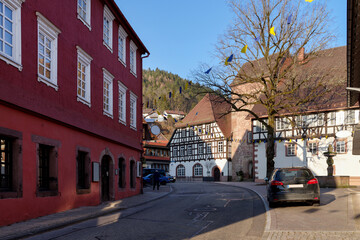 Fototapeta na wymiar City view of Alpirsbach in Black Forest, Germany