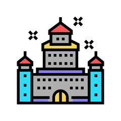 carnival castle amusement park color icon vector. carnival castle amusement park sign. isolated symbol illustration