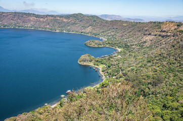 Panorama of Lake Coatepeque, Santa Ana, El Salvador