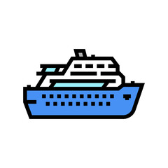 Obraz premium deck cruise ship liner color icon vector. deck cruise ship liner sign. isolated symbol illustration