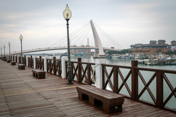 The Lover's Bridge at Tamsui District in New Taipei, Taiwan