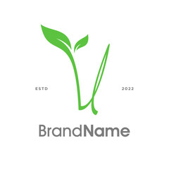 Initial V Nature Leaf