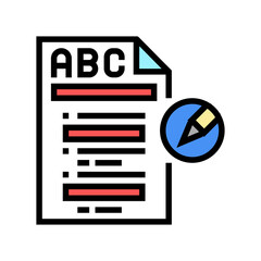 grammar english color icon vector. grammar english sign. isolated symbol illustration