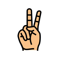 peace hand gesture color icon vector. peace hand gesture sign. isolated symbol illustration