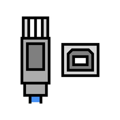 usb type b color icon vector. usb type b sign. isolated symbol illustration