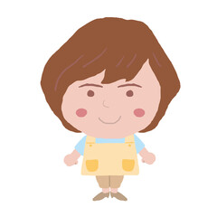 Obraz premium 女性 エプロン 介護士 イラスト素材