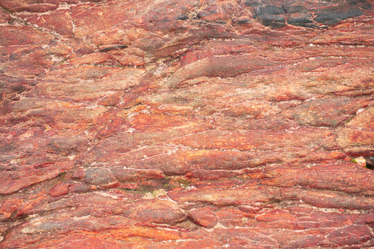 Natural Red Rusty Granite Rock Wall Background