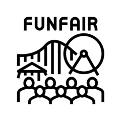 funfair amusement park line icon vector. funfair amusement park sign. isolated contour symbol black illustration