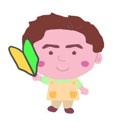 男性　エプロン　介護福祉士　イラスト素材