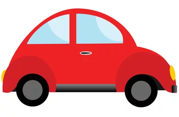 Fotobehang Cartoon Auto Car - vector illustration of a retro beetle -  kid’s/children’s toy car  © Susie