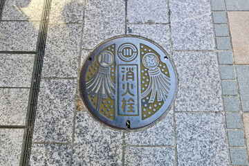 消火栓のマンホール（埼玉県川越市）