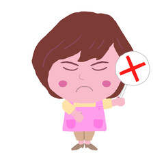 女性　エプロン　保育士　イラスト素材