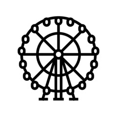 wheel ferris line icon vector. wheel ferris sign. isolated contour symbol black illustration