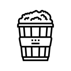 popcorn food line icon vector. popcorn food sign. isolated contour symbol black illustration