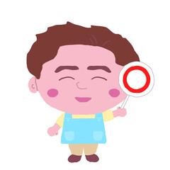 男性　エプロン　保育士　イラスト素材