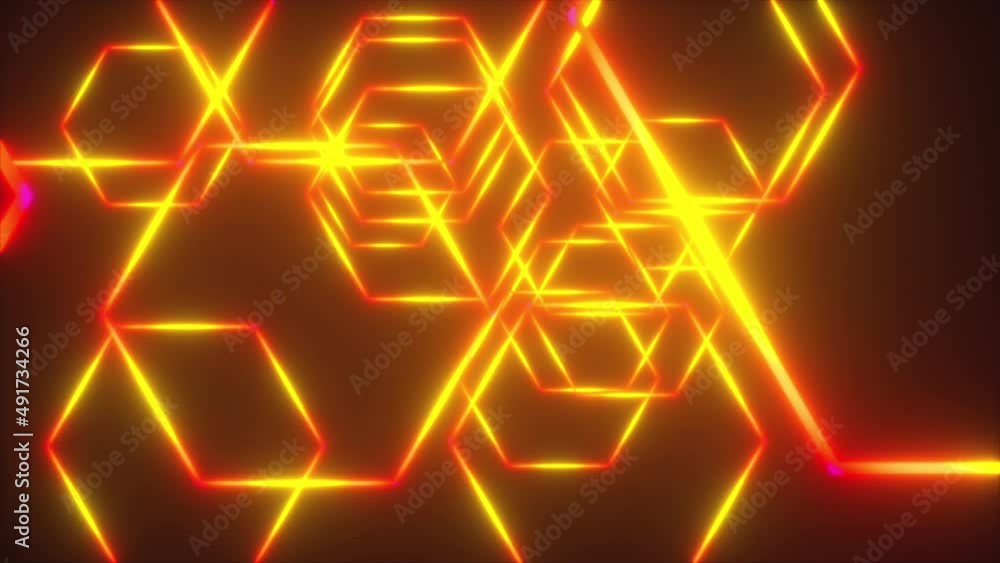 Aufkleber random multicolored hexagonal. computer generated 3d render