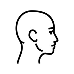 head human line icon vector. head human sign. isolated contour symbol black illustration