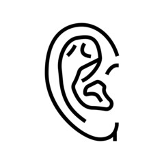 ear head part line icon vector. ear head part sign. isolated contour symbol black illustration