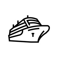 cruise ship liner marine transport line icon vector. cruise ship liner marine transport sign. isolated contour symbol black illustration