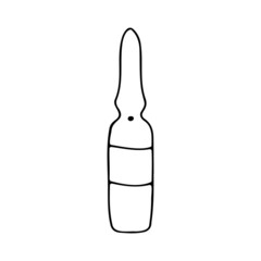 Doodle icon ampoules of a medicinal product, bottle, bottle