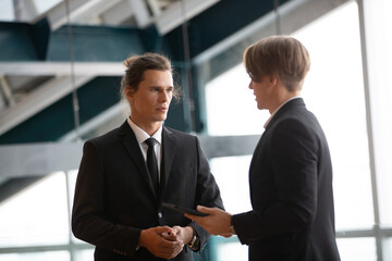 business people meeting to join with partner team, working in teamwork partnership together concept