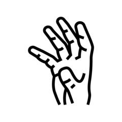 palm of hand line icon vector. palm of hand sign. isolated contour symbol black illustration