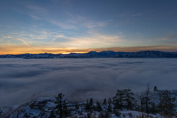 Cloud inversion in the Okanagan Valley in winter